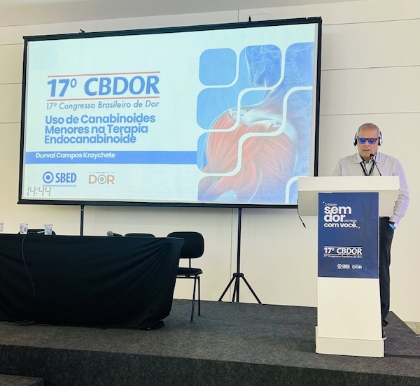 “Uso de Canabinoides Menores na Terapia Endocanabinoide” foi o tema da palestra conduzida pelo Dr. Durval Kraychete, no 17º CBDor.